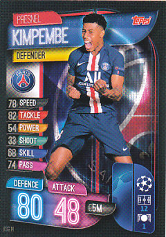 Presnell Kimpembe Paris Saint-Germain 2019/20 Topps Match Attax CL #PSG14